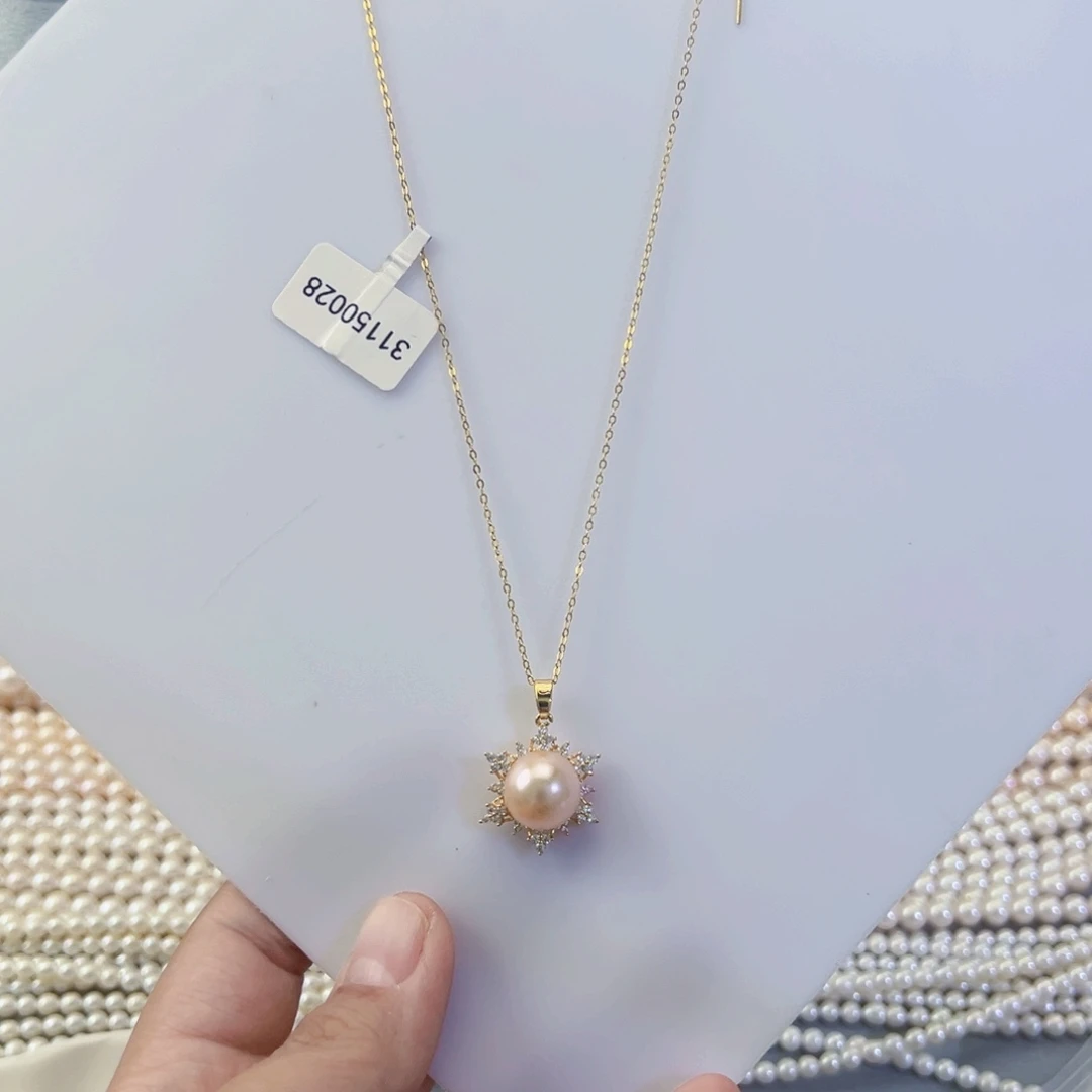 淡水珍珠银S925镶嵌项链手串耳饰吊坠