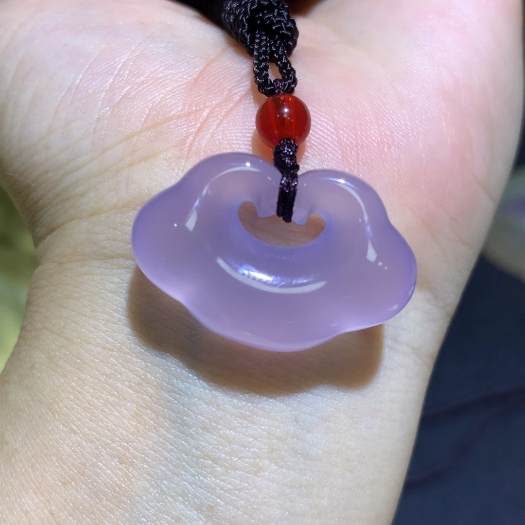 玛瑙/玉髓未镶嵌手镯冰紫祥云锁