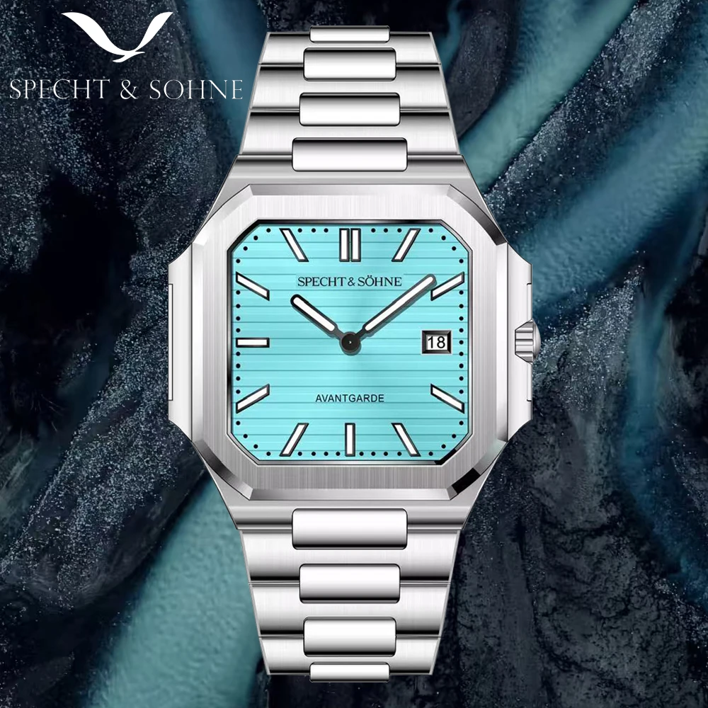 SPECHT&SOHNE新款方形鹦鹉螺手表石英表复古夜光超薄男士腕表5711