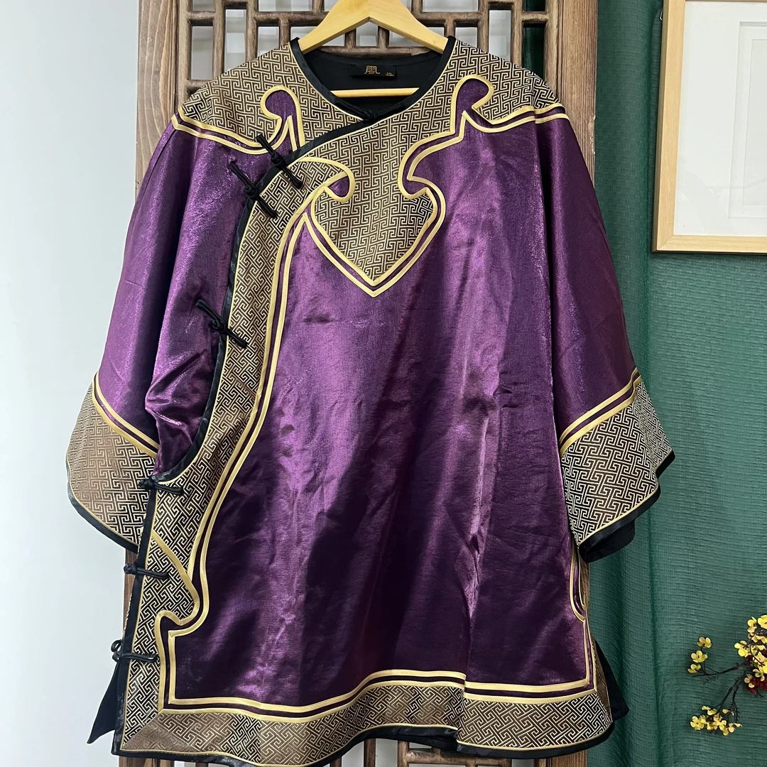 凤徕兮私人定制紫色光板如意头斜襟头盘扣太太服（ST4101）