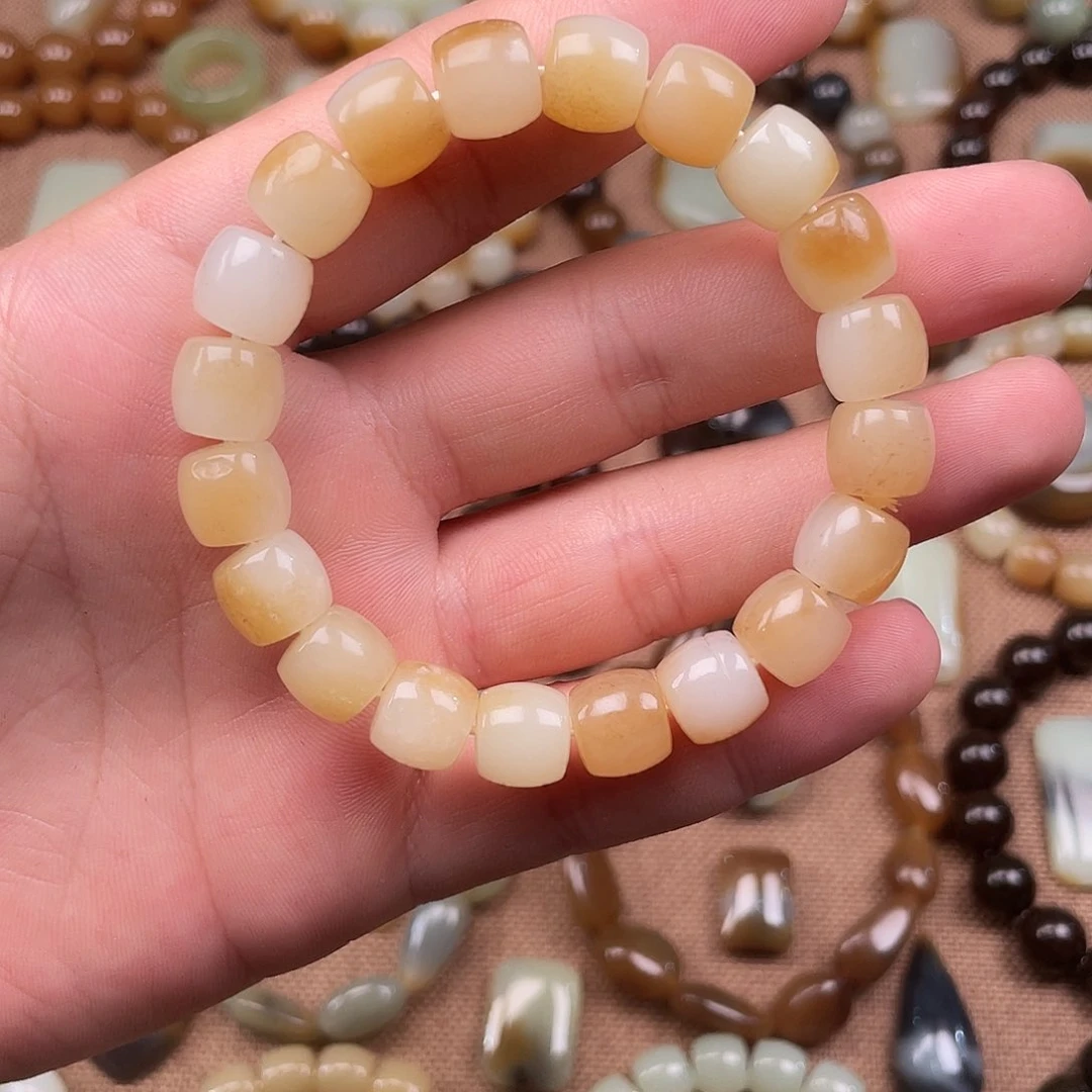 手链未镶嵌和田玉（糖玉）