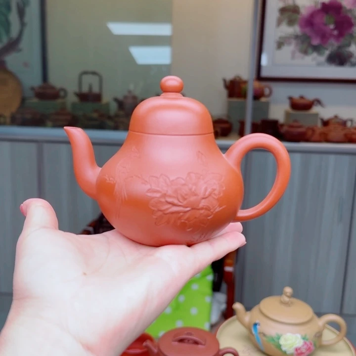 茶壶紫砂朱泥200 c C夫妻双国工作品