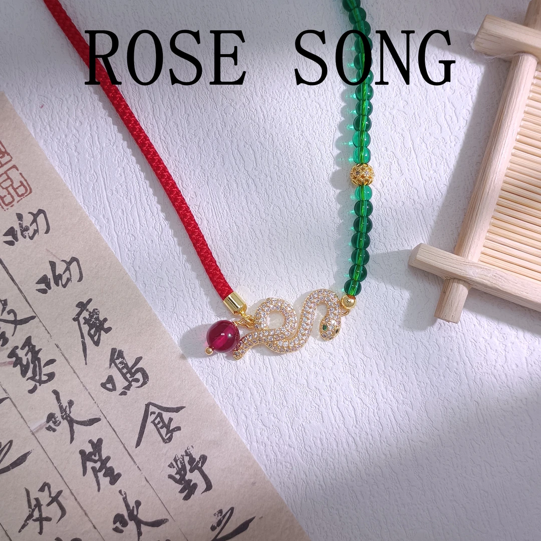 铜合金合成锆石项链 WRSS-001778【蛇盘福绕】项链简约欧美时尚经典