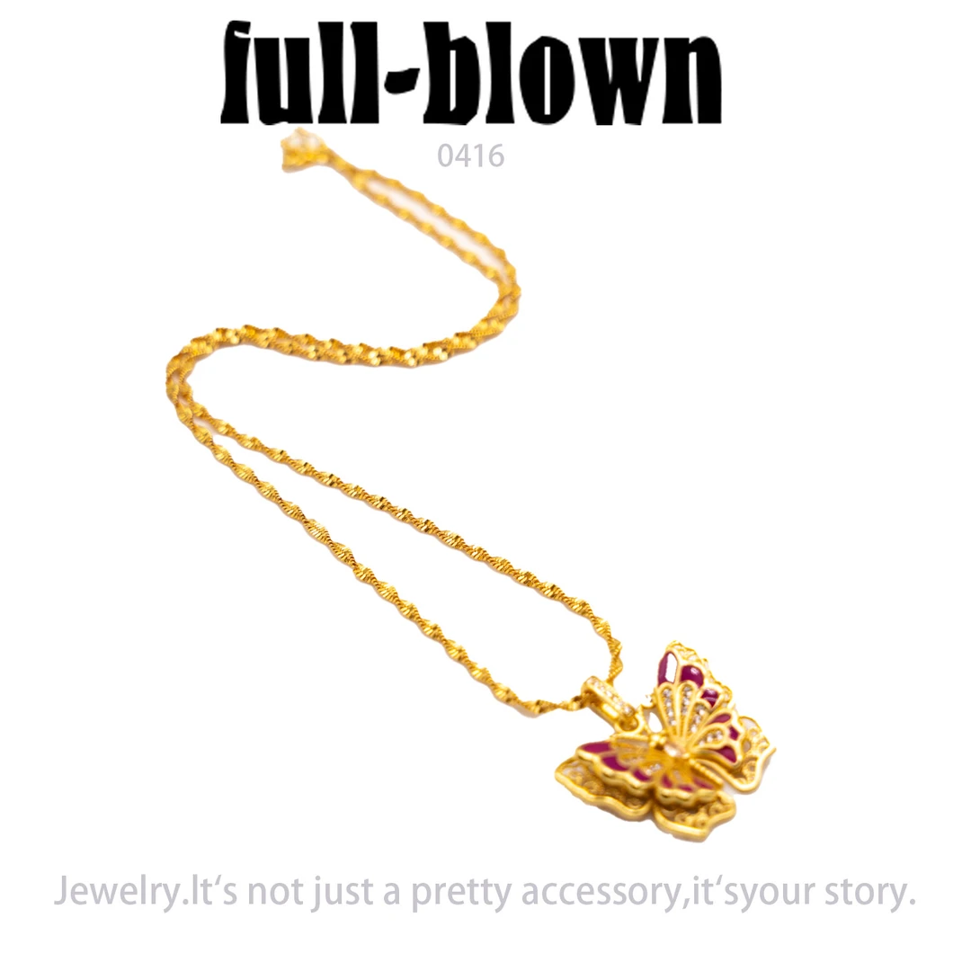 镀K金 Full biown  项链~0416（40+5cm）