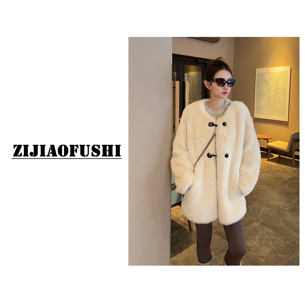 芭莎真皮皮毛一体冬季轻奢冬装外套FJ-908375