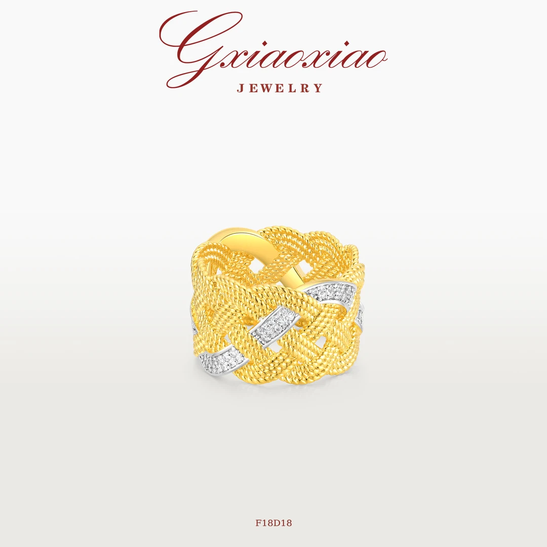 G XIAOXIAO 法式中古编制感小众设计高级戒指 F18D18新年礼物