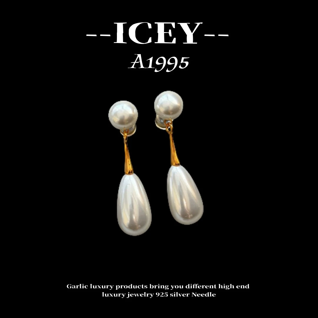 合金耳饰   镀18K金 ICEY设计简约手工耳饰--A1995