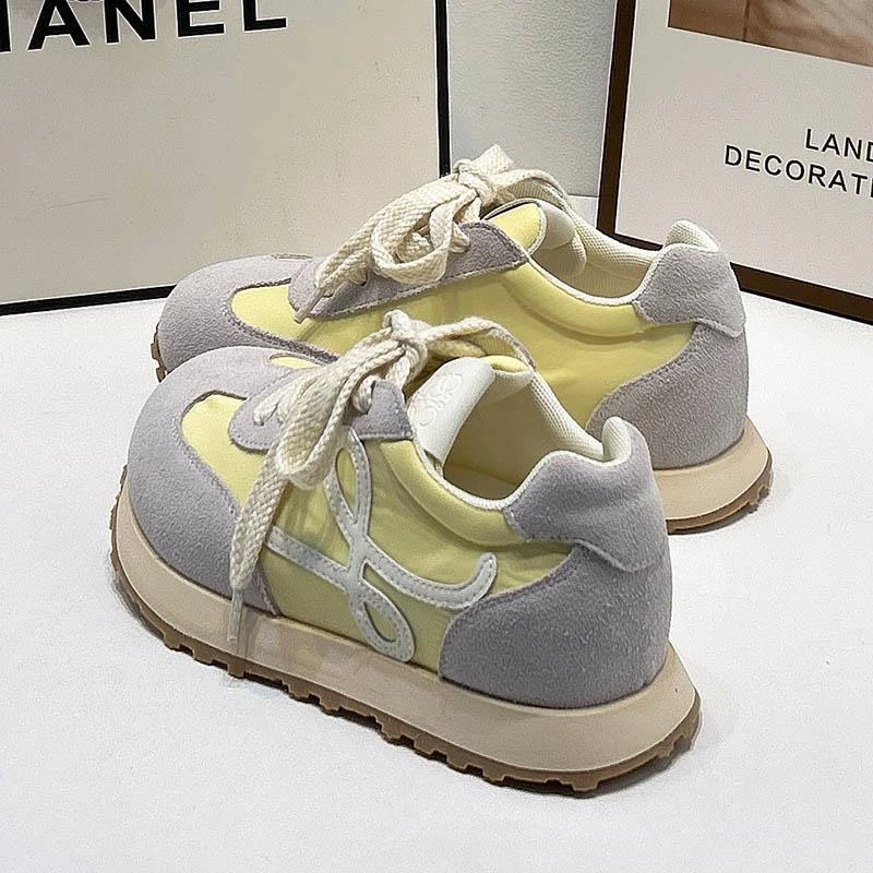 休闲鞋女2025夏新款正品厚底内增高拼色阿甘鞋时尚透气百搭运动鞋