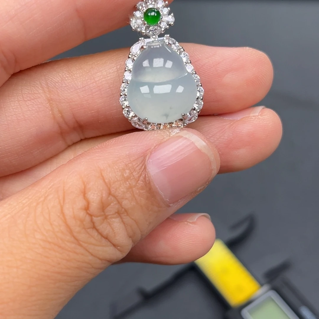 翡翠银S925镶嵌吊坠(不含链)