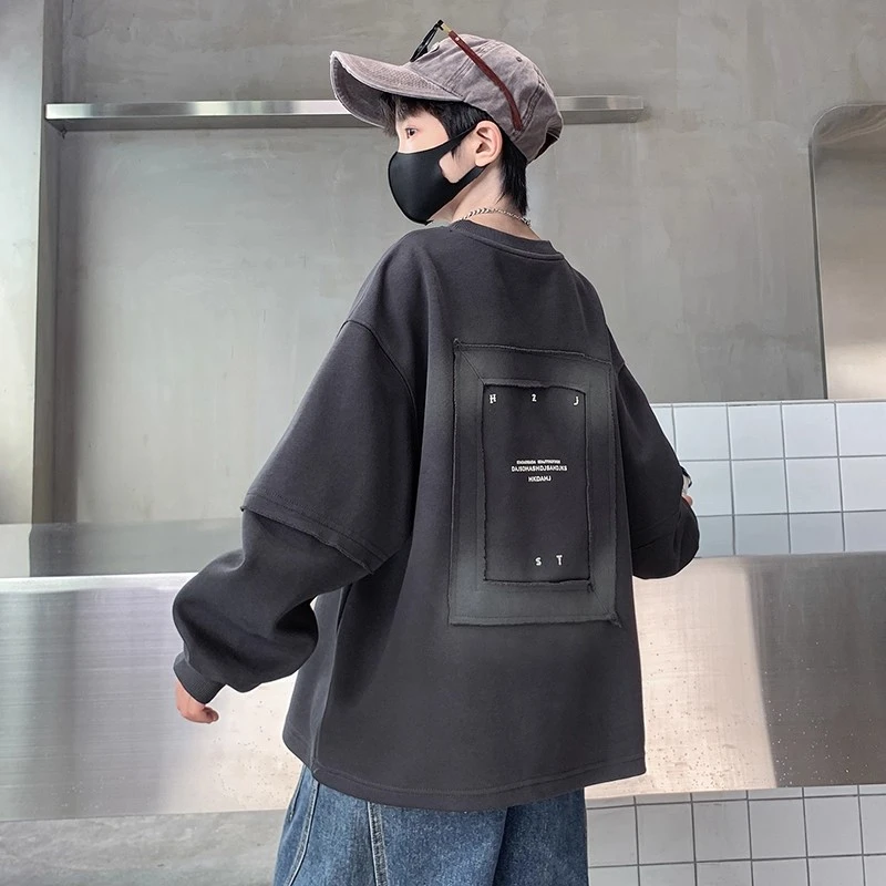 男童秋季长袖T恤2025春秋新款卫衣韩版儿童装秋装中大童打底衫潮t