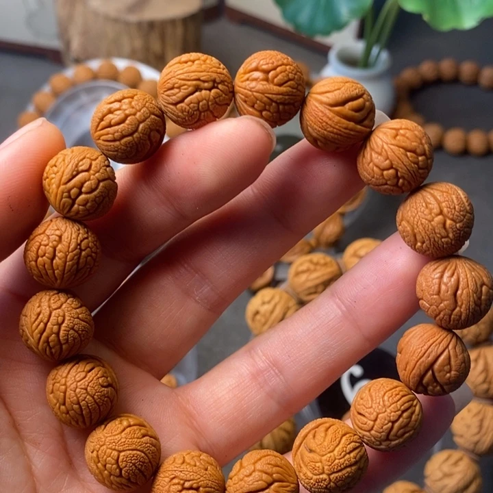 桃核手串秦岭野生龙纹桃核