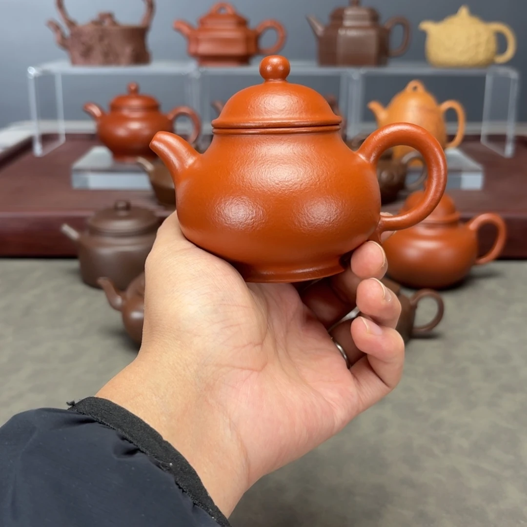 大***成茶壶紫砂高潘200CC朱泥