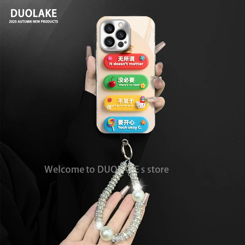 适用于苹果/oppo/华为/vivo/小米无所谓电镀玻璃手链防摔手机壳女