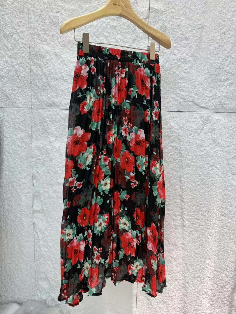 2319#雪纺花半裙