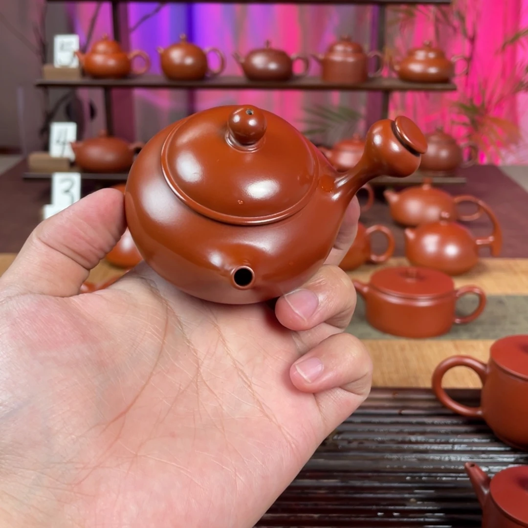 汕***车茶壶紫砂精工侧把芙蓉80cc