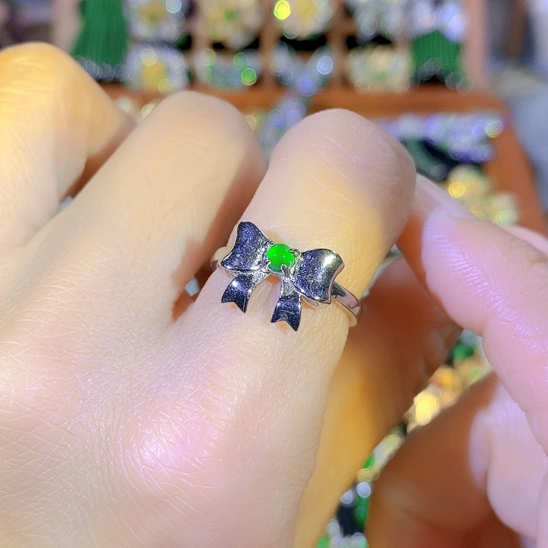 吊坠(不含链)银S925镶嵌翡翠