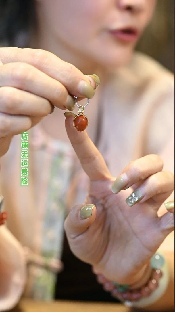 吊坠925银珐琅 茶语-红色小吊坠-多样性发货（单吊坠，不含链子）