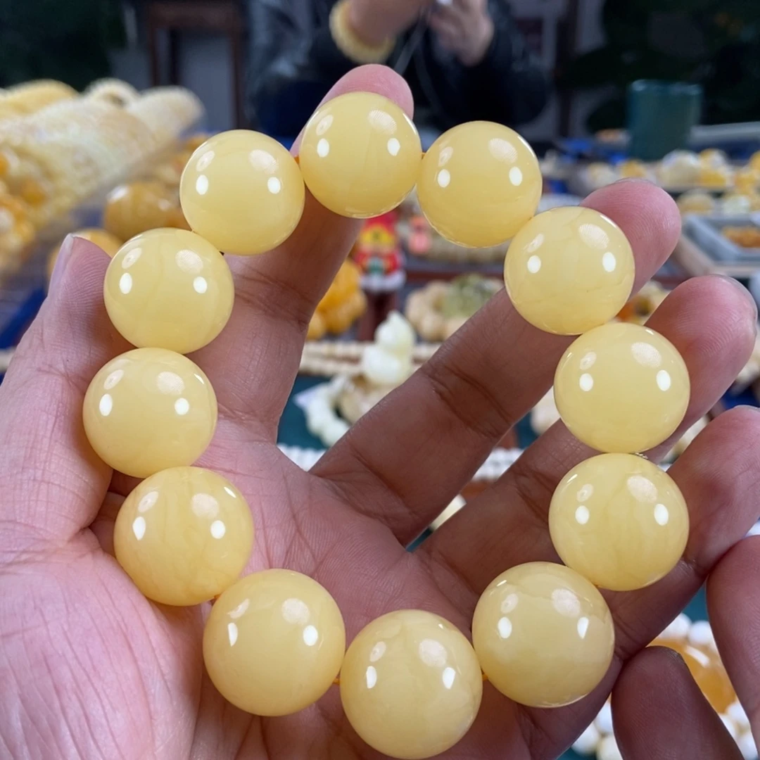 琥珀未镶嵌珠宝奇石20蜜蜡同料串56.38