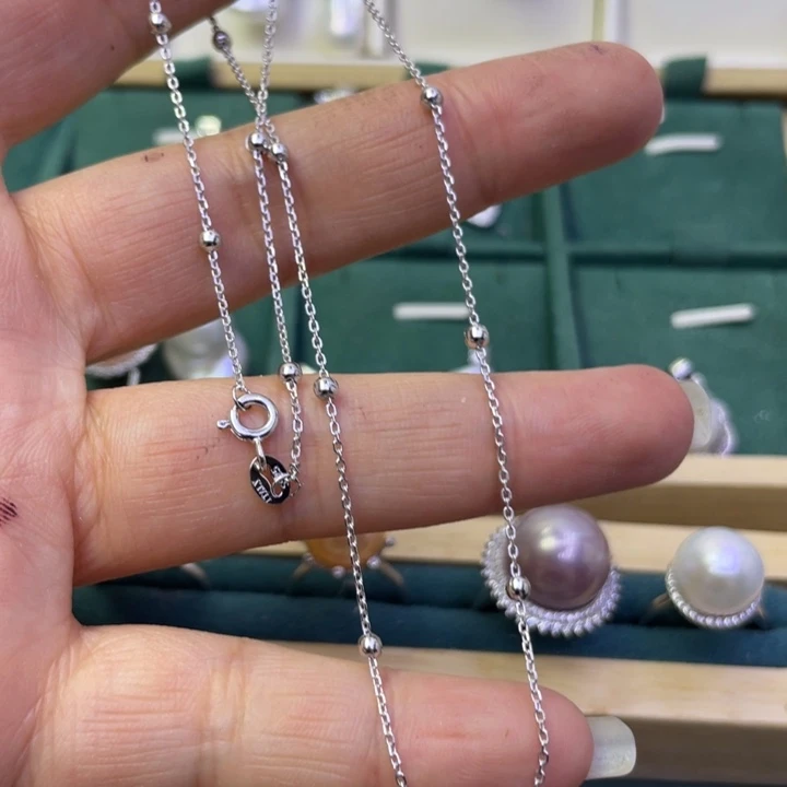 淡水珍珠项链银S925镶嵌