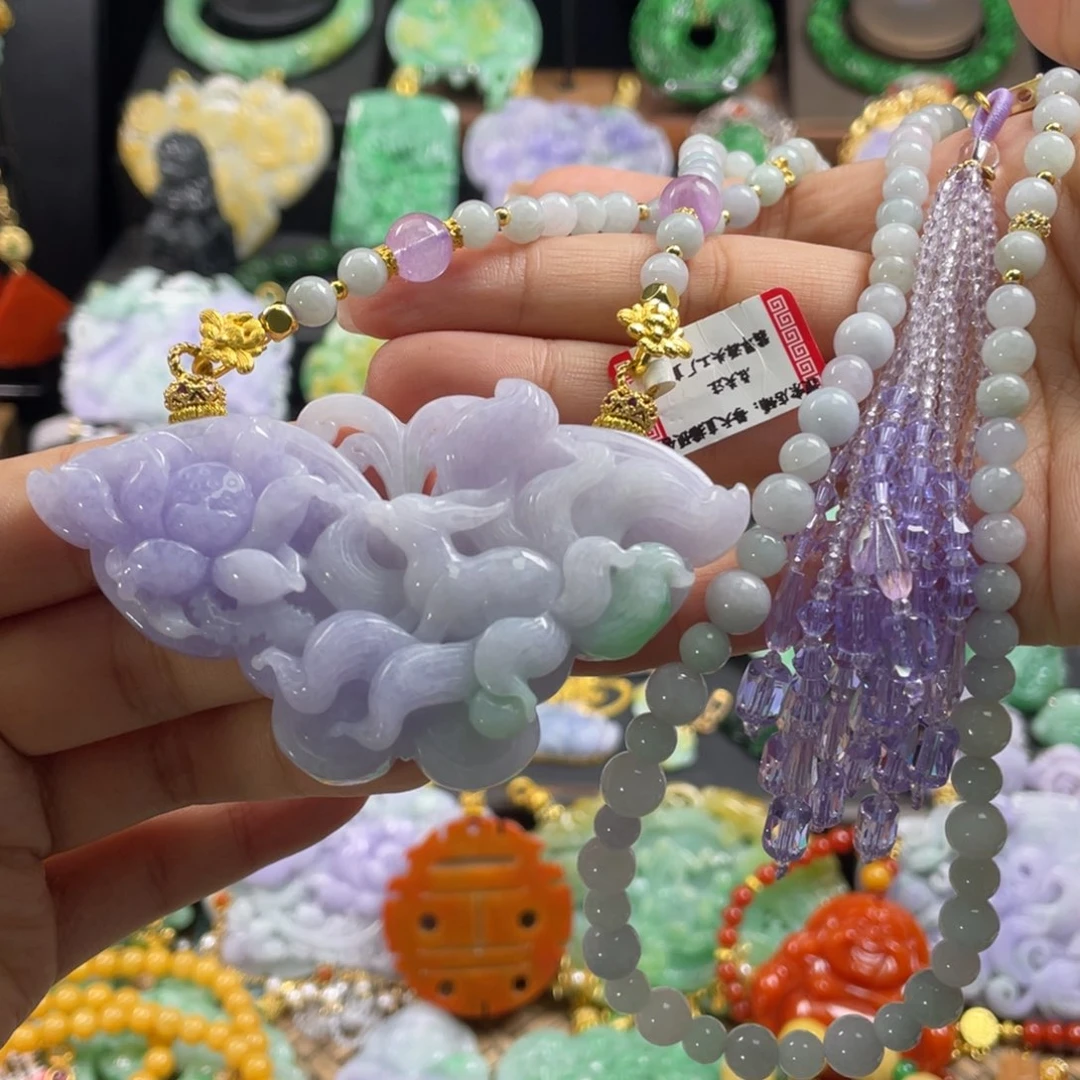 翡翠未镶嵌颈饰代编织