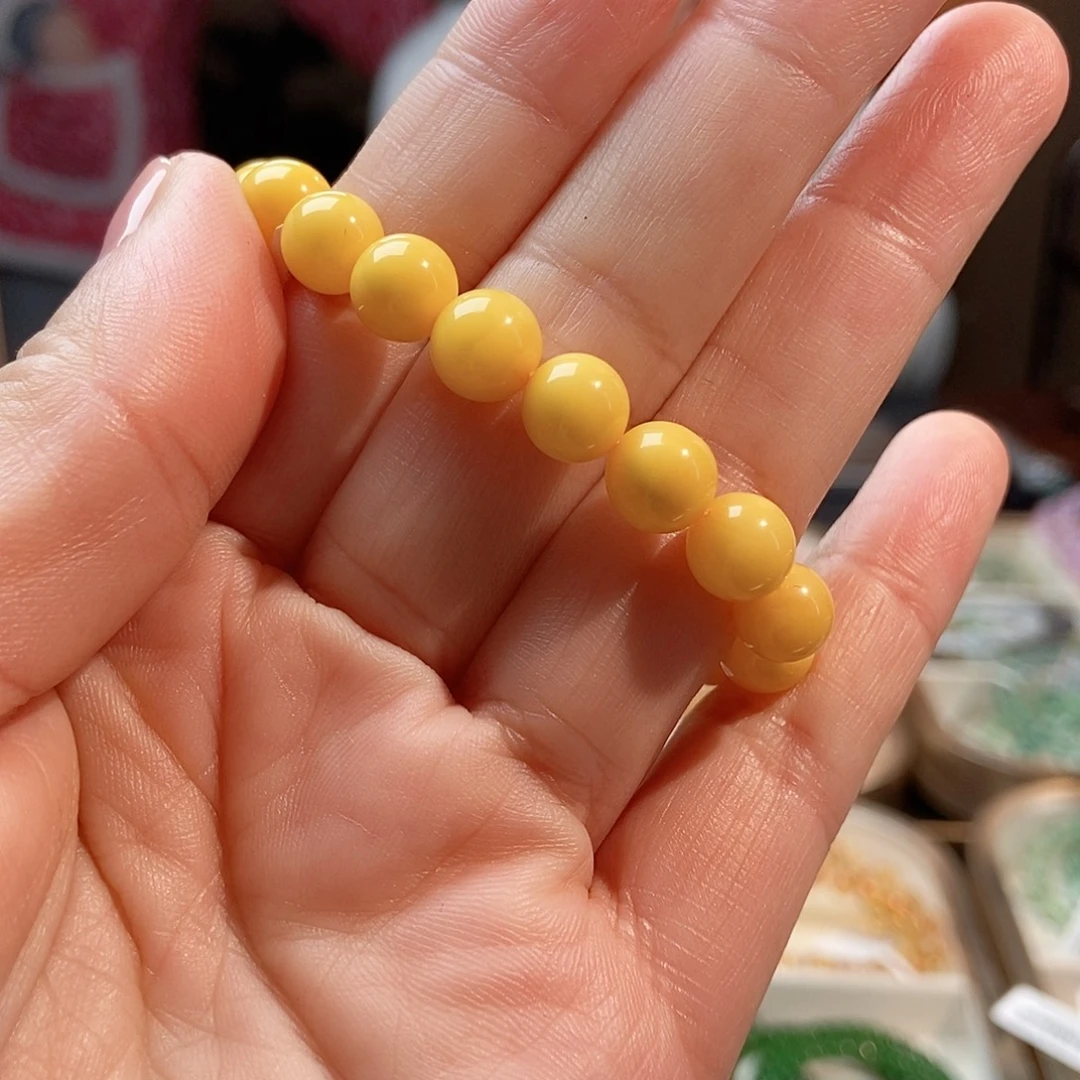 S***c琥珀未镶嵌手链蜜蜡8