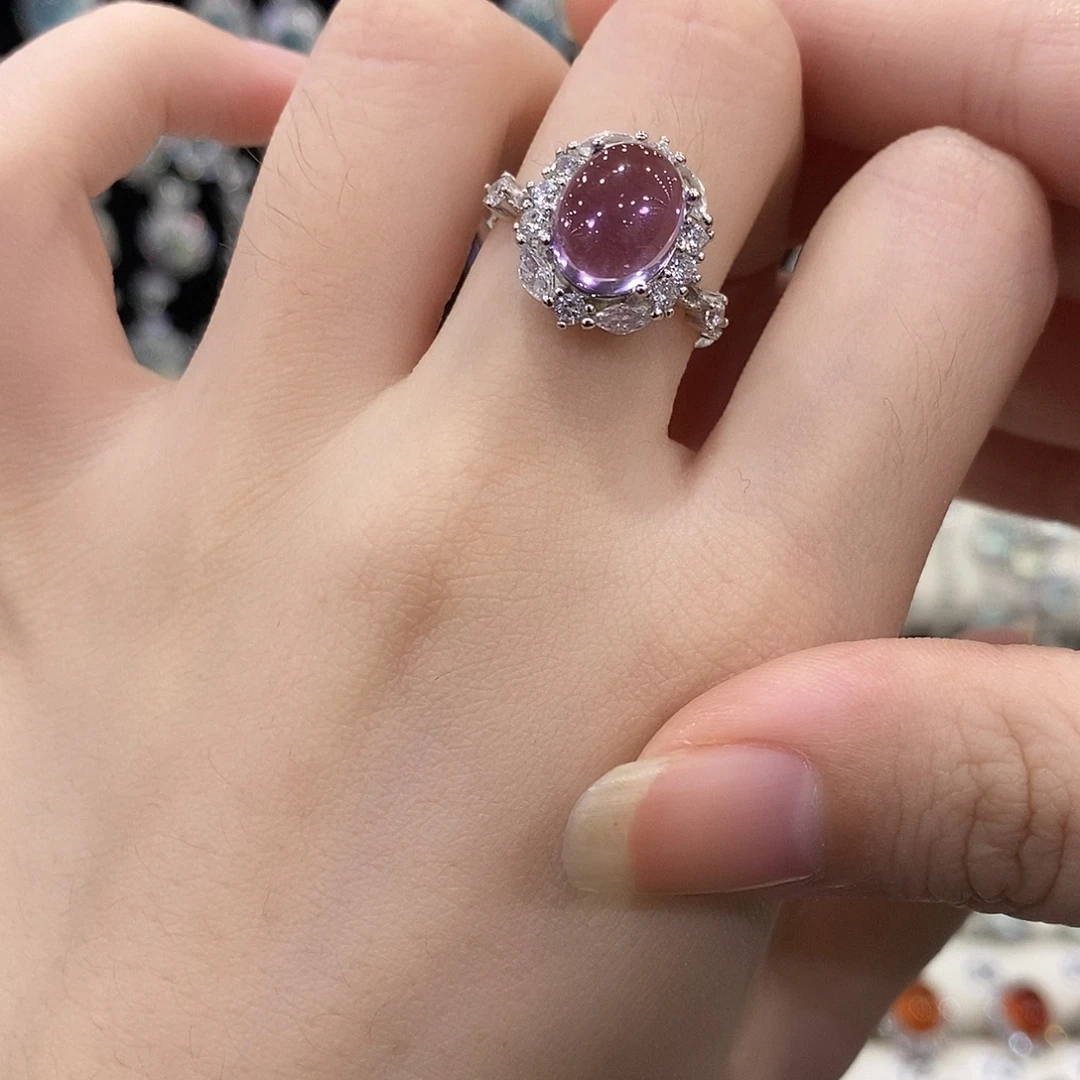 戒指紫晶银S925镶嵌
