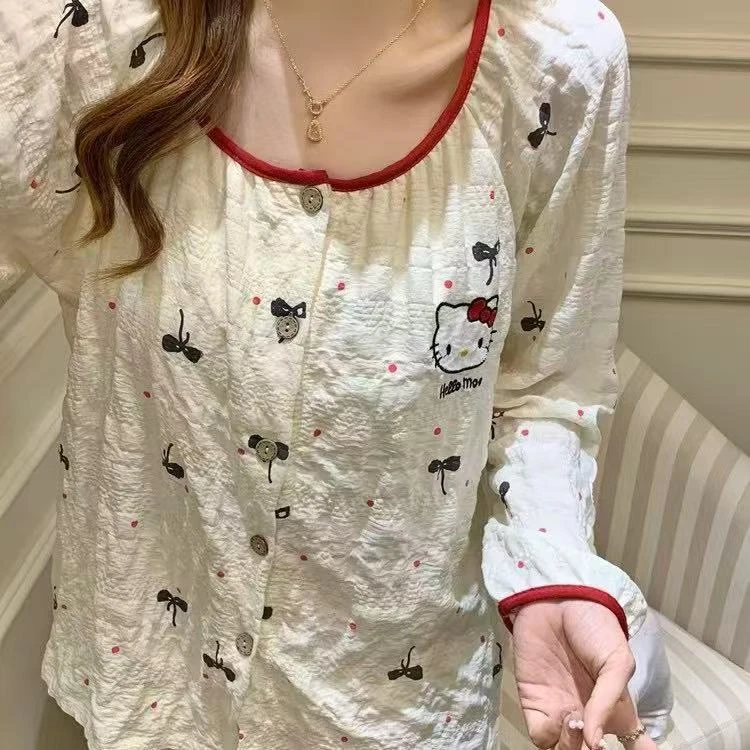 26-46链接 云朵棉软萌可爱甜美自带胸垫女款少女睡衣居家服两件套