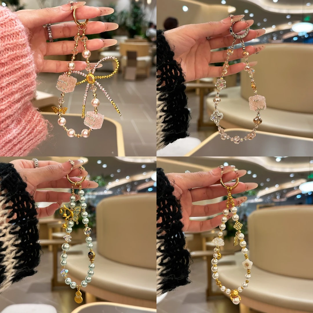 【高定手机链条-粉漾晶华】MUMU高定手机链条适用iPhone16promax/15