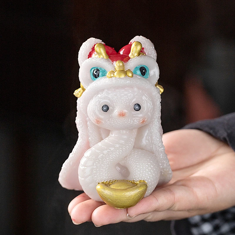 新款变色蛇年茶宠蛇来运转新年吉祥物茶桌摆件