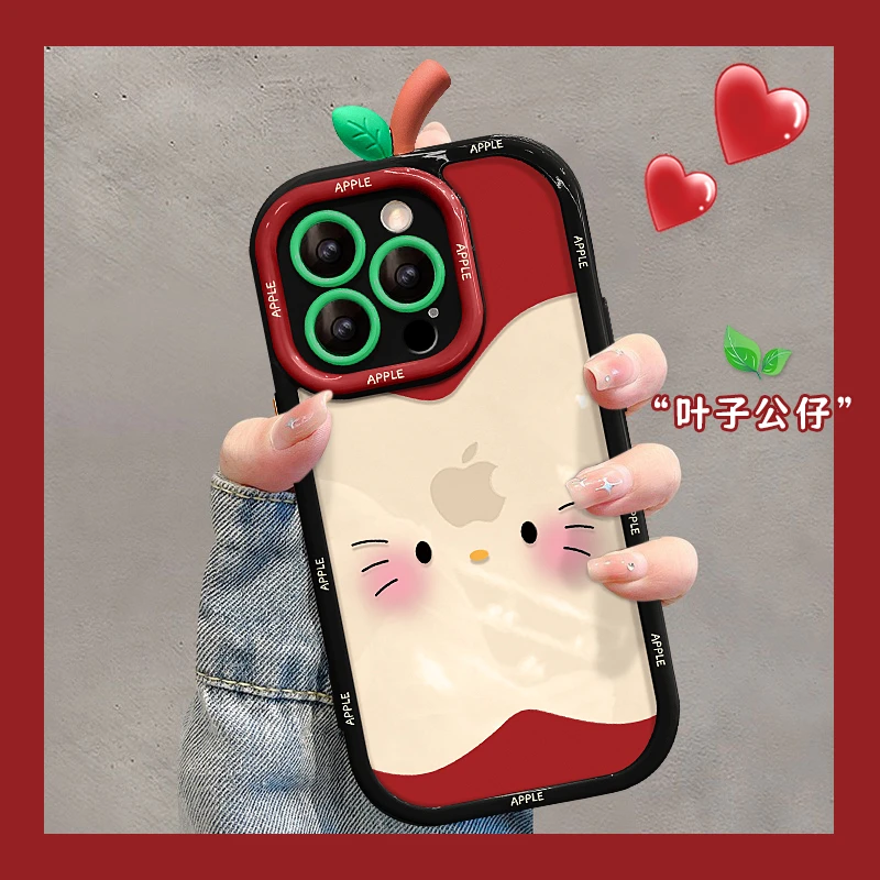 害羞苹果公仔适用苹果15vivo华为oppo小米iPhone16防摔奶油手机壳