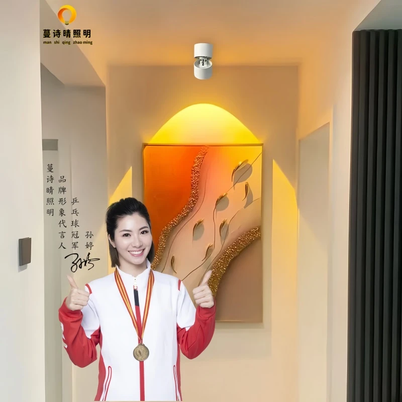 蔓诗晴日不落射灯夕阳红氛围灯可调角度家用客厅玄关日落灯夕阳灯