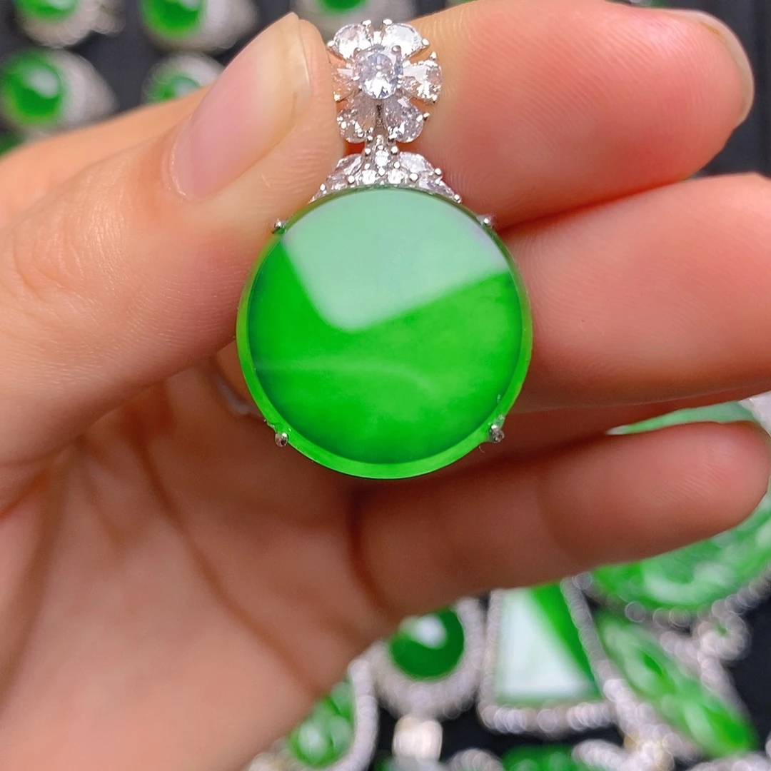 翡翠银S925镶嵌颈饰