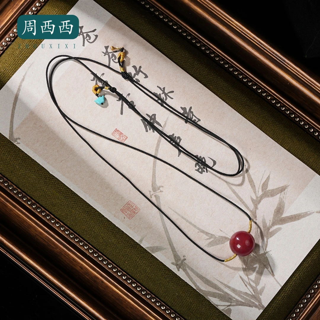 精美珠宝18K南红路路通项链14.5mm气质百搭多样性发乎18731