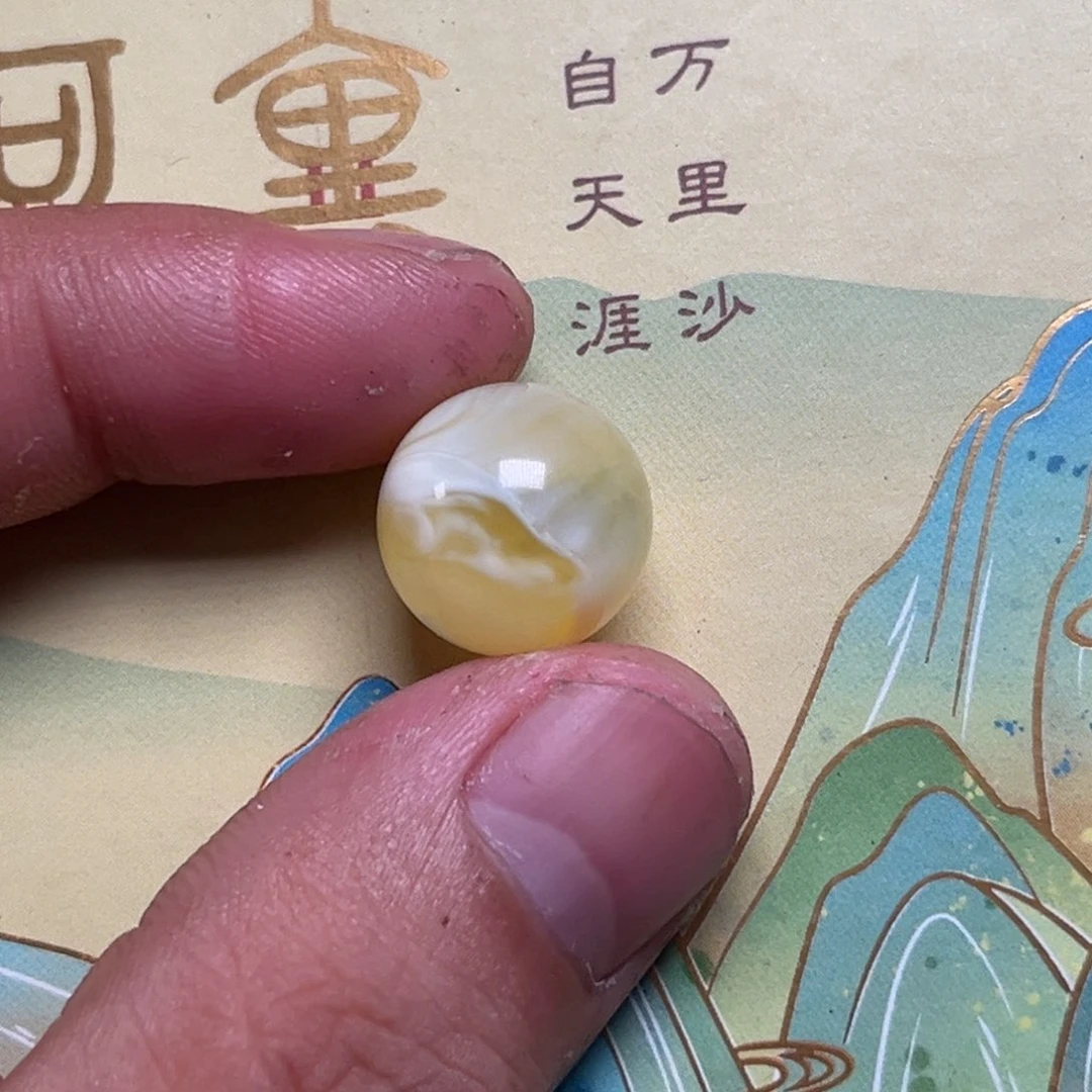 7***℡琥珀未镶嵌裸石蜜蜡荧光溶洞14.7