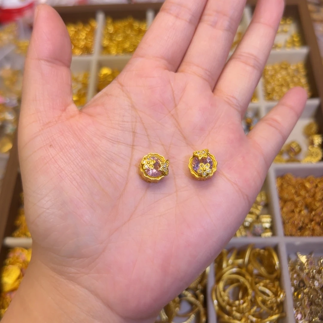 合金蝶恋花穿孔2个装