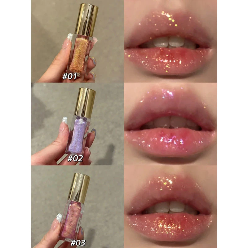 星辉棱彩莹亮唇蜜滋润细腻珠光细闪清透水光玻璃唇平价唇彩唇蜜