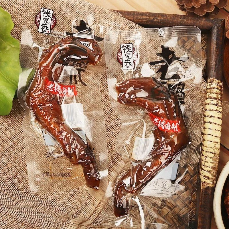 钱家香老卤老钱卤制鸭爪500g酱香土鸭掌零食食品小吃鸭脚卤味
