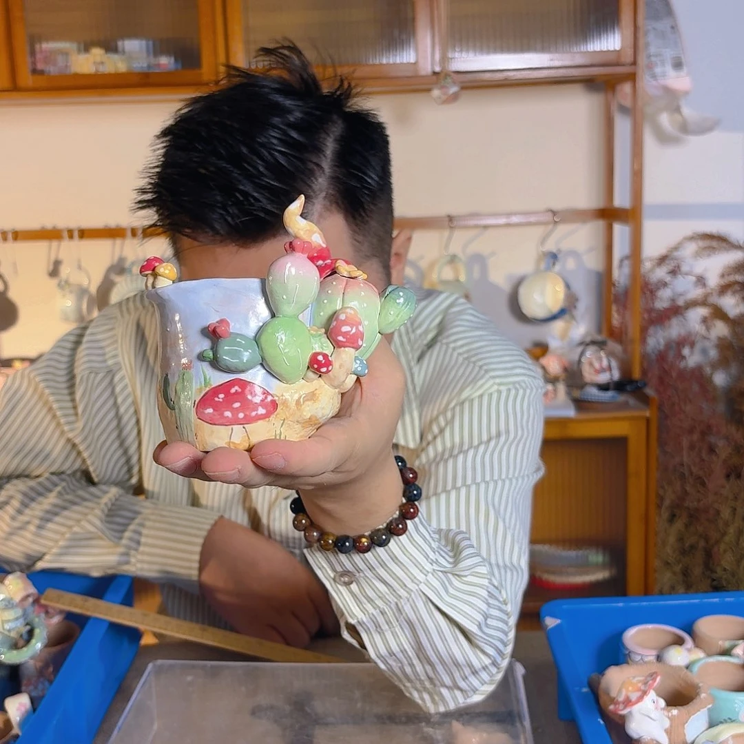 扒***饭老梧家的手工多肉花盆