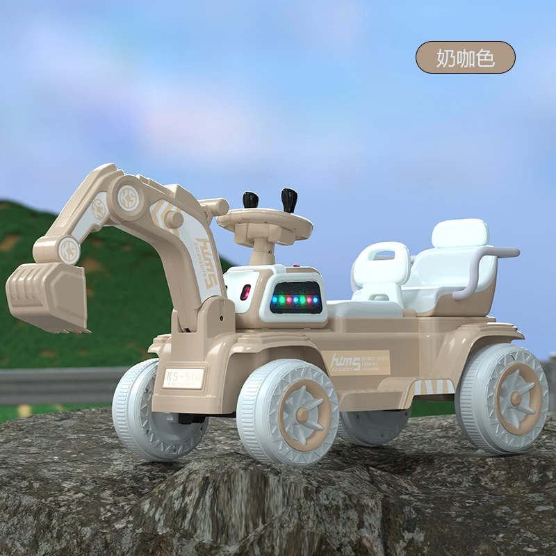 儿童挖掘机大号可坐大人电动挖土机可骑超大型充电男孩双人工程车