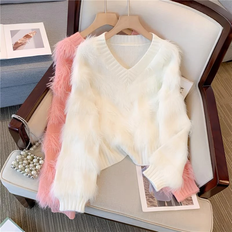 【编号1351-1400】2025新款女装时尚宽松百搭气质显瘦显高套头毛衣