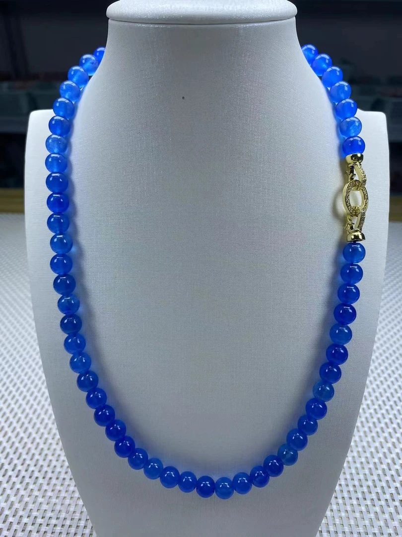 F270冰蓝8mm项链经典精品时尚气质百搭情侣多样性发一