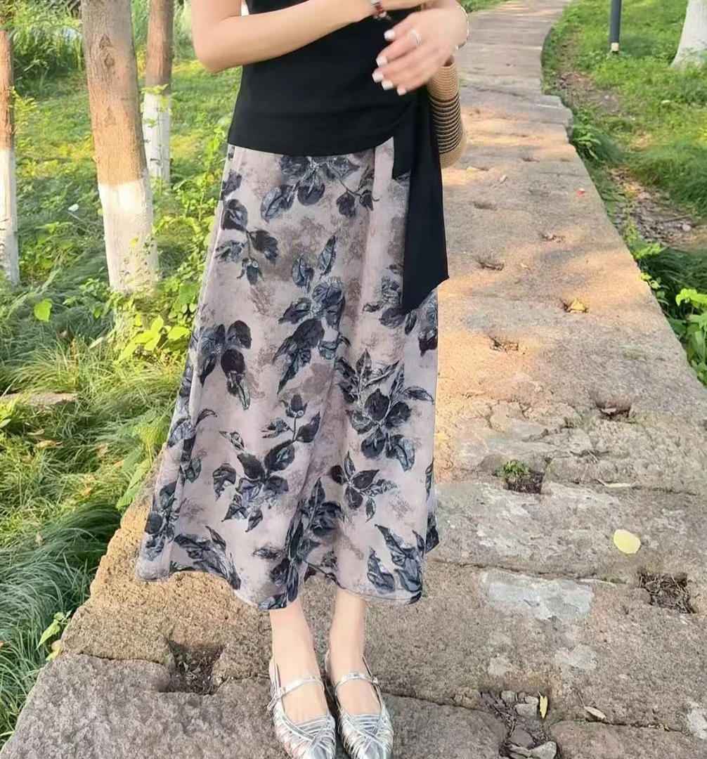 《优麦汇》K6009夏款设计感时尚休闲半身长裙设计感显瘦百搭