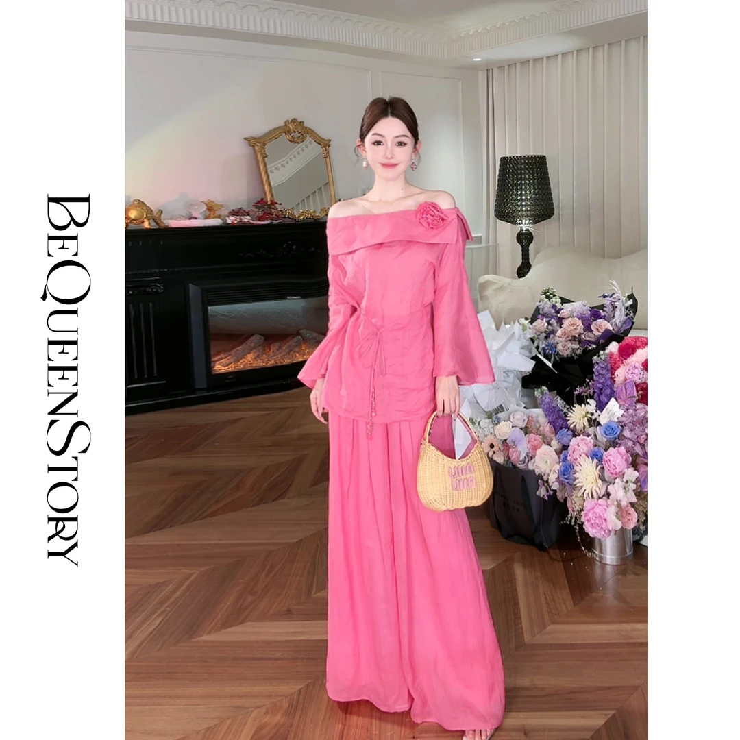 余潇潇【风琴莫扎特】2025新品天然100苎麻一字上衣&裤子