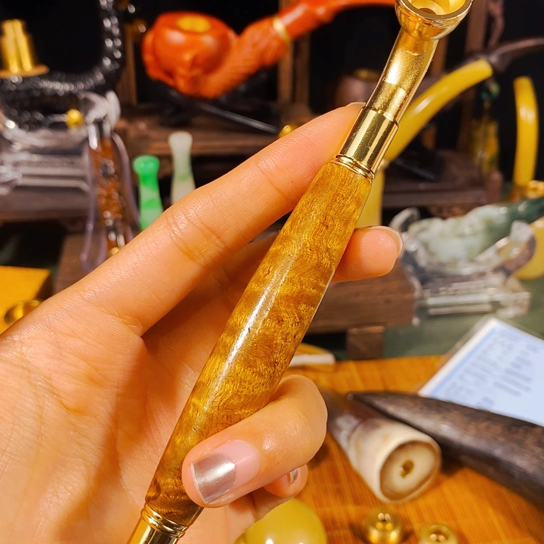 高端定制金丝楠木烟斗
