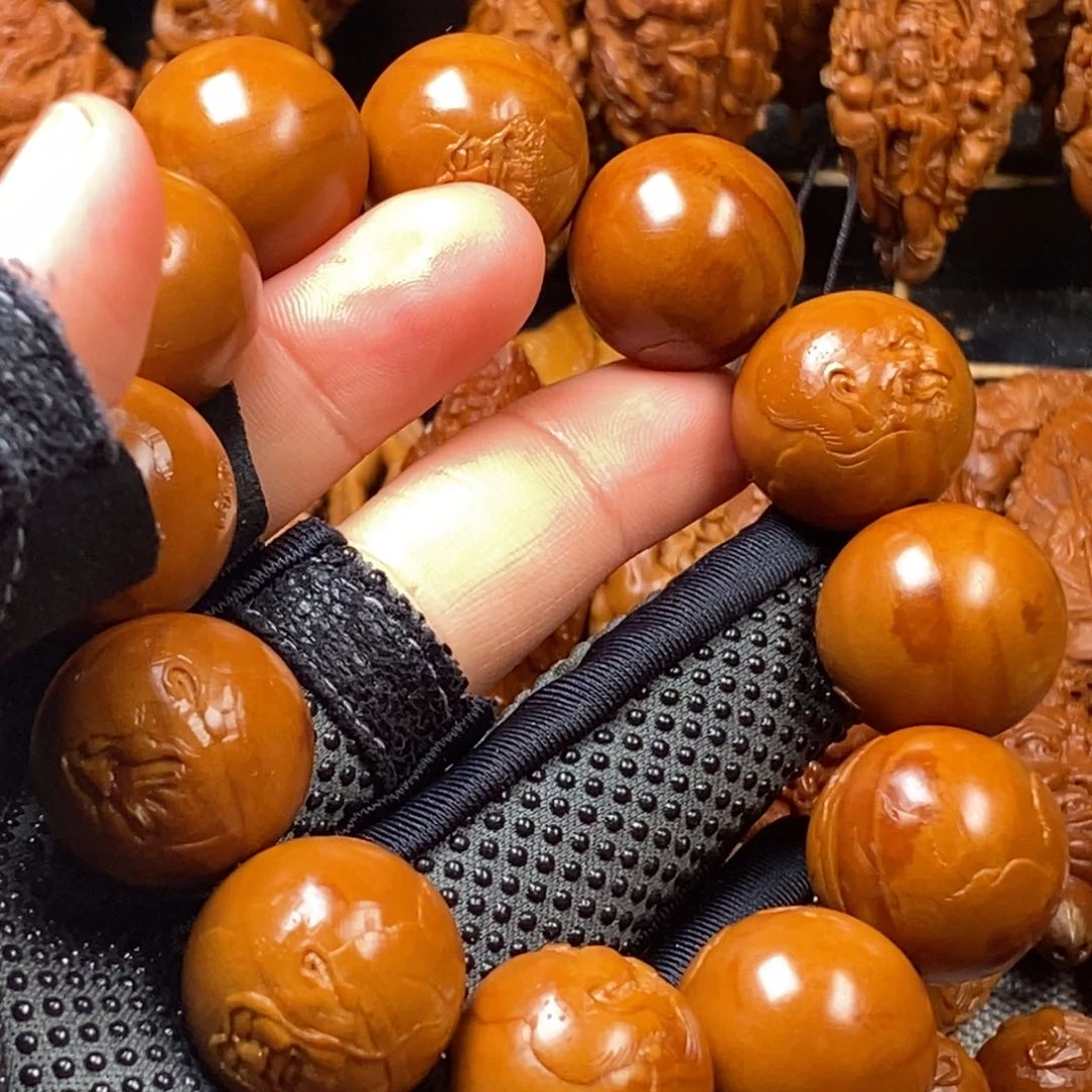 橄榄核手串/手链我****)核雕手串