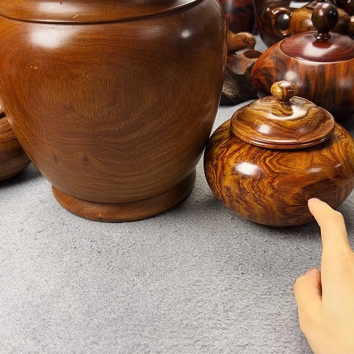c***?缅甸花梨木大罐子茶叶罐一个