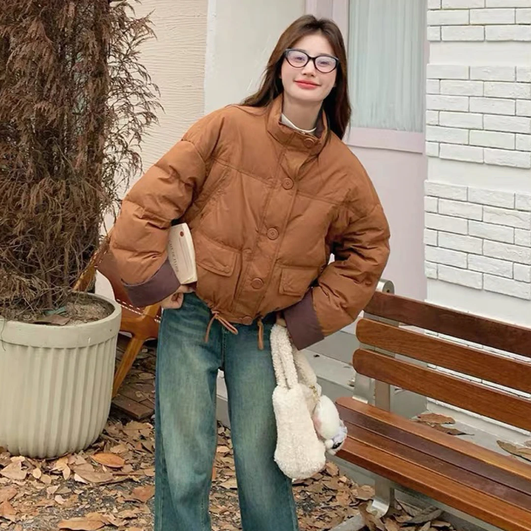 8728拼接领口袖口加厚棉服外套A19-1-3