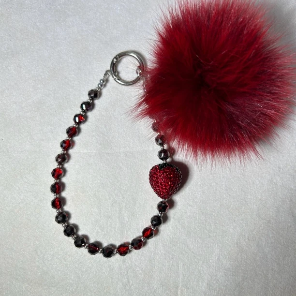 “8开头”高级水晶串珠手机挂件手提链条钥匙扣包包挂绳