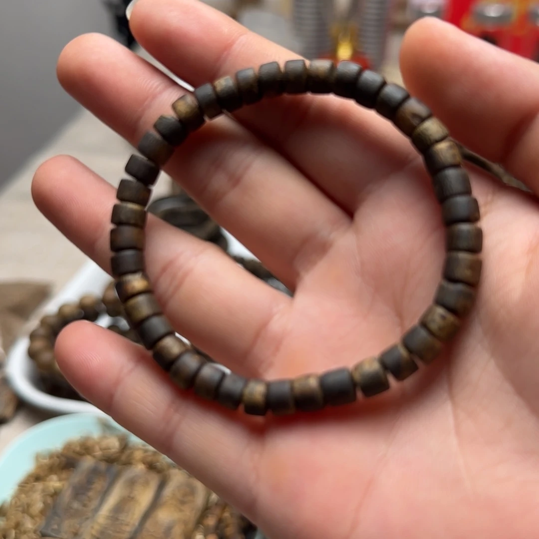 像***）沉香沉香碎屑单圈06片珠散料碎料奇楠沉香多样发一