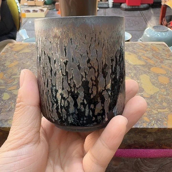 柴烧盏杯一个。品茗赏